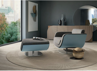 Otočné křeslo Design Bizzotto Obývací pokoj Italský nábytek Relaxační židle
