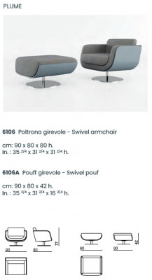Otočné křeslo Design Bizzotto Obývací pokoj Italský nábytek Relaxační židle