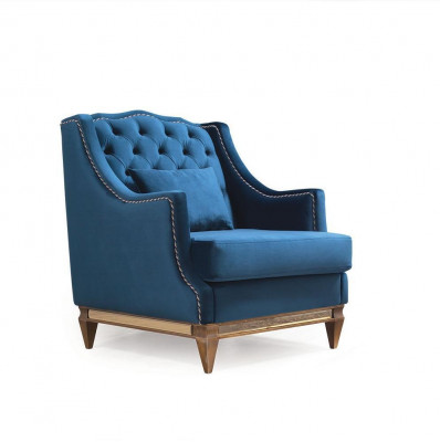 Modrá luxusní židle Chesterfield obývací pokoj Lounge Designový nábytek Nový