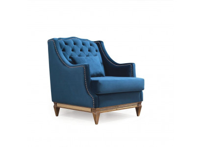 Modrá luxusní židle Chesterfield obývací pokoj Lounge Designový nábytek Nový