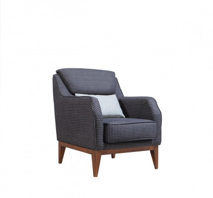 Sedející polštář šedé barvy Jednosedadlový polstrovaný křeslo Návrhářská židle s opěrkami