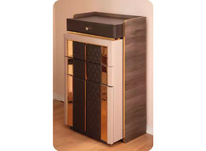 Luxus komoda sideboard hnědá zlatá dřevěná skříň šatny komody