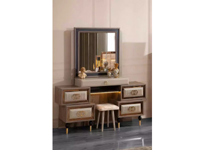 Luxus Toaletní stůl Šminkovací stůl Konzolový stůl Beige dřevo Konzole
