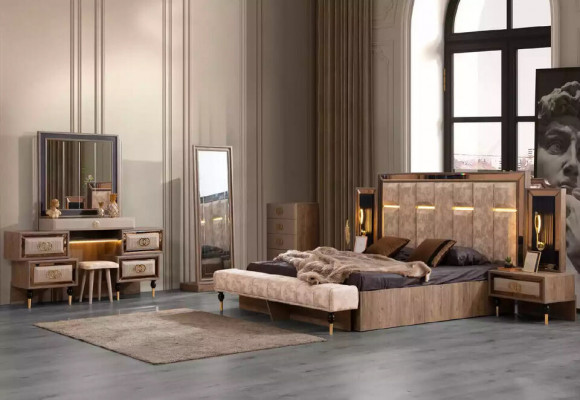 Luxus Toaletní stůl Šminkovací stůl Konzolový stůl Beige dřevo Konzole