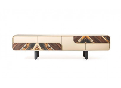 TV stojan RTV Lowboard Sideboard Drevený Beige obývací pokoj Stěnová jednotka nábytek