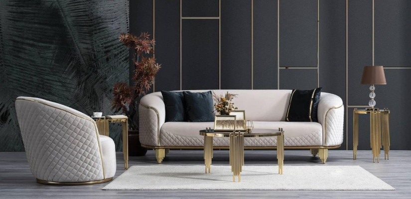 Sofa set 2 kusy obývací pokoj Sofa 3 sedadlo křeslo Moderní design pohovka