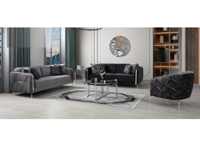 Moderní sada sedací soupravy 3 kusy luxusní obývací pokoj se třemi sedacími místy 3+3+1 sedák.
