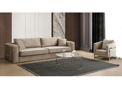 Sofa set 2 kusů obývacího pokoje kompletní sedací souprava 3+1 Sitzer nábytek textil