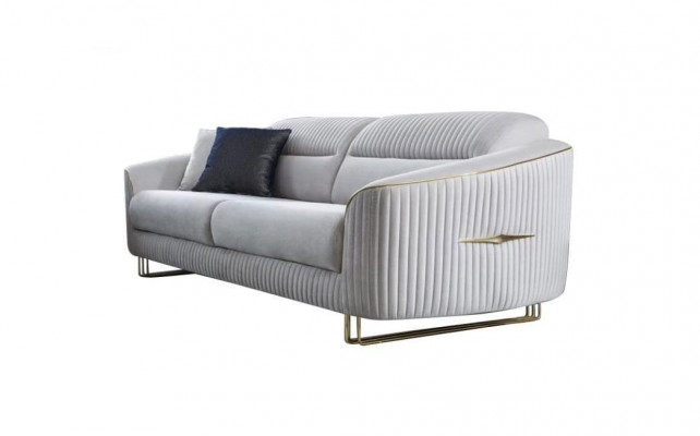 Tří sedačková pohovka bílá látková sedací souprava Design Moderní Nová