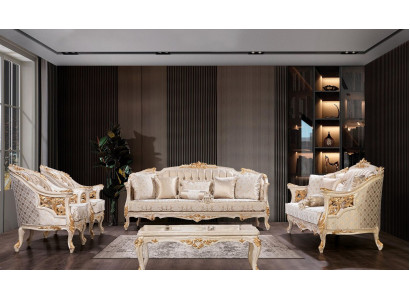 Luxusní Chesterfield sedací souprava sestava 3+3+1+1 sedadlo Designer Skupina 4 kusů. Nový