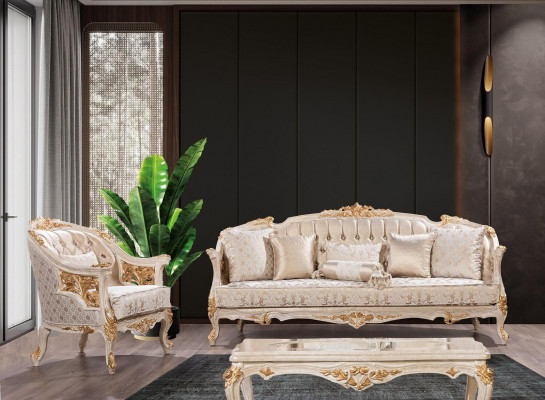 Luxus Chesterfield sedací souprava 3+1 sezení Klasická sofa barokní stříšky sedadla.