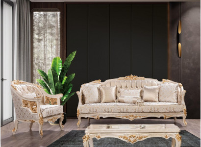 Luxus Chesterfield sedací souprava 3+1 sezení Klasická sofa barokní stříšky sedadla.