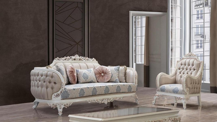 Chesterfield 3místná designová pohovka Luxus Potahované pohovky Stof Textil Nový