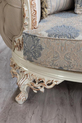 Chesterfield 3místná designová pohovka Luxus Potahované pohovky Stof Textil Nový