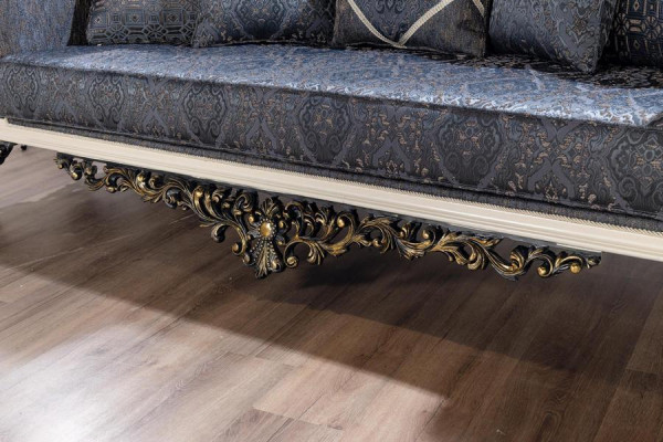 Luxus pohovka 3-místná látka obývací pokoj Klasický design pohovky čalouněná gauče Nový.