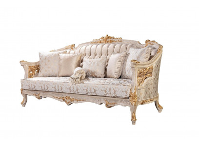 Chesterfield 3místná designová pohovka Luxus Polster Sofas Couchen textilní tkaniny Nová