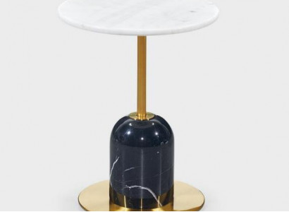 Černobílý kovový konferenční stolek obývací pokoj kulaté stolky na odkládání