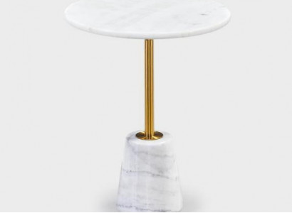 Bílý kulatý mramorový stůl kovový nábytek konferenční stůl návrhářský stůl