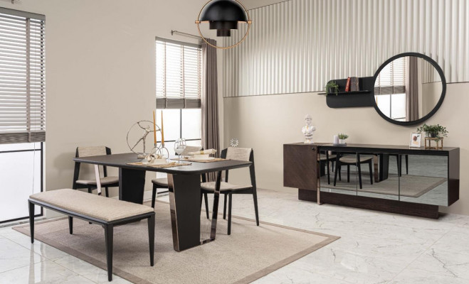 Jídelní kout Jídelní skupina Nábytek do jídelny Kuchyňský kout Sada 8 kusů Dřevo Hnědý Stůl