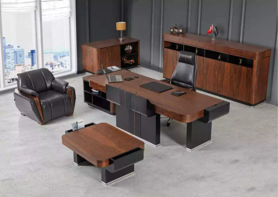 Velká kancelářská skříň Sideboard Luxus dřevěný nábytek vybavení pracovny regál