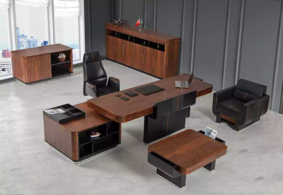 Velká kancelářská skříň Sideboard Luxus dřevěný nábytek vybavení pracovny regál