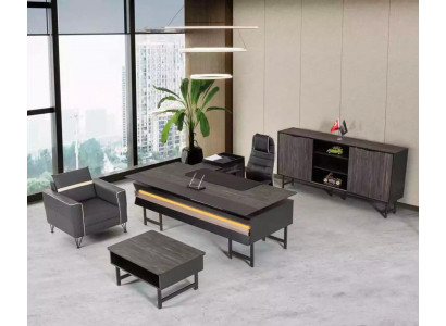 Narožní psací stůl, kancelářská skříň, konferenční stolek, moderní kancelářský nábytek, luxusní design.