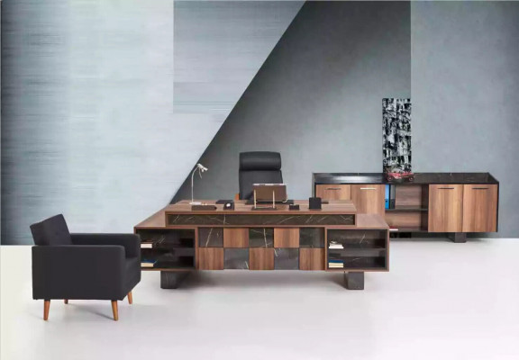 Kompletní sada kancelářského nábytku pracovního pokoje rohový psací stůl skříň na kancelář nový