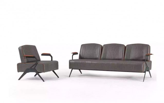 Sofa set 2 Luxus nábytek Sedací souprava třísedák pracovna zařízení