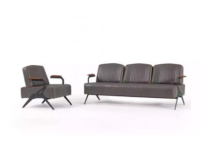Sofa set 2 Luxus nábytek Sedací souprava třísedák pracovna zařízení