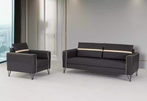 Sofa sety Nábytkové textilní třísedák Křeslo Designérský nábytek 2 kusy