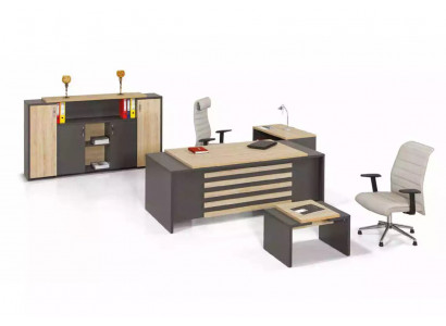 Büro Set Designer Arbeitszimmermöbel Büroschrank Schreibtisch Luxus 3tlg Kancelářský set designérský nábytek do pracovny skříň psací stůl luxusní 3 díly