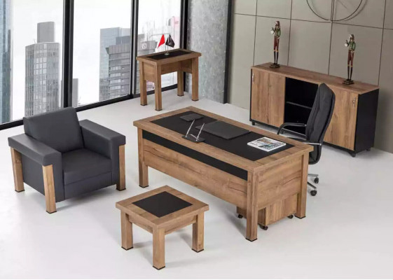 Designer pracovní kancelářský pokoj s pracovním stolem, skříní, kompletním nábytkem 4 kusy.