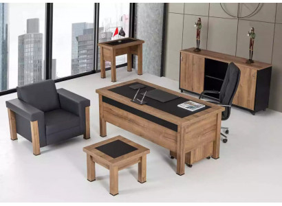 Designer pracovní kancelářský pokoj s pracovním stolem, skříní, kompletním nábytkem 4 kusy.