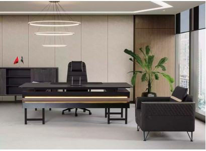 Dřevěný moderní rohový psací stůl, designérský nábytek do kanceláře, nový.