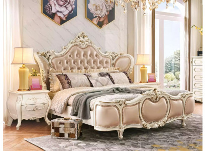 Ložnice nábytek Postel 2x Noční stolky Luxusní set Nový klasický nábytek 3ks.
