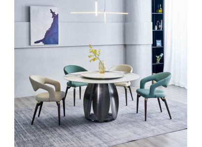 Jídelní set Elegantní kulatý stůl 4 židle Jídelní stůl Jídelní nábytek