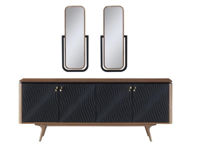 Exclusive Esszimmer Set Besteht aus 3tlg. Modern Anrichte und 2x Spiegel