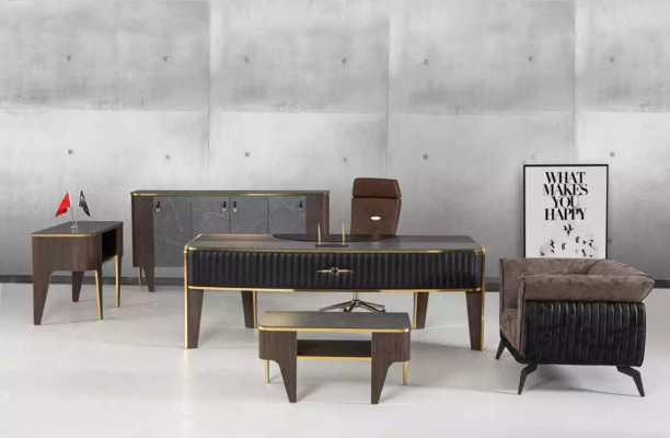 Psací stůl s přihrádkami, nábytek do pracovny, luxusní stůl Office 220x95