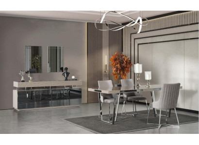 Jídelní skupina jídelní stůl skupina jídelní kout židle 10 kusů dřevo šedá.