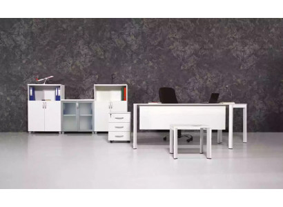 Velká kancelářská sada, kancelářské vybavení, nábytek do pracovny, sestava 4 kusy nábytku.