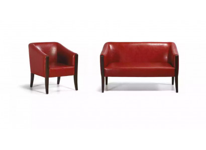 Červená sedací souprava dvoumístná Moderní křeslo Designové čalounění Luxusní set