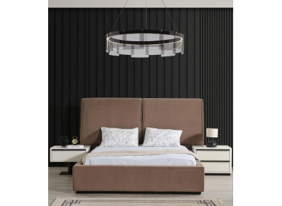 Ložnice nábytek Ložnice Set Manželská postel Postele Noční stolky 3ks Béžová