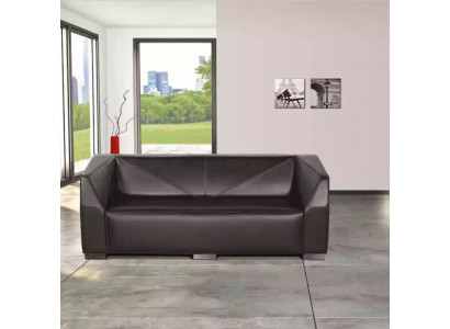 Černá třímístná pracovní pokojová textilní pohovka luxusní designérská sofa
