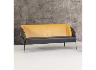 Moderní kožená pohovka 3místná, pracovní pokoj, textilní čalounění, nábytek design