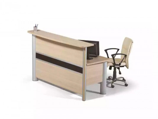 Přijímací kancelář, pracovna, kancelář, vybavení, kancelář, moderní designové recepční stoly.