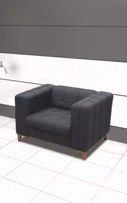 Černé křeslo, sedadlo do pracovny, moderní designový polstrovaný křeslo, nové.
