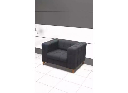 Černé křeslo, sedadlo do pracovny, moderní designový polstrovaný křeslo, nové.