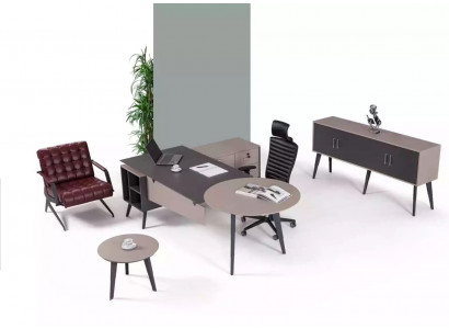 Designer nábytek z dubového dřeva, konferenční stůl, moderní kulatý stůl, nábytek do kanceláře.