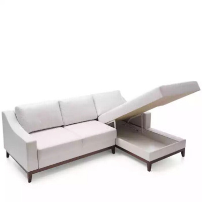Sofa ve tvaru L, polstrovaná sedací souprava, designové rohové pohovka z textilu