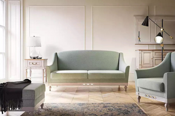 Sofa 2 Sitzer Sofas Design Luxus Textil Holz Polster Zweisitzer sedací soupravy